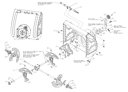 Impeller Diagram and Parts List for 3X28-INCHHD (31AH5DVY710)(2018) Cub Cadet Snow Blower
